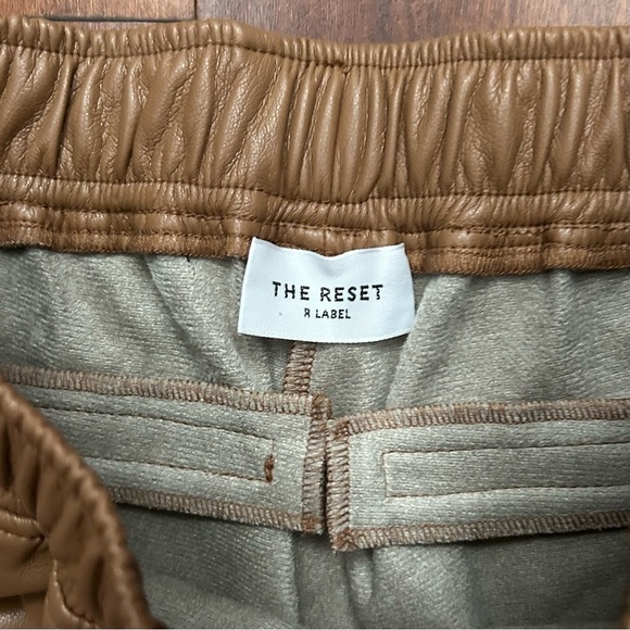 The Reset R Label, Brown Vegan Leather Pants, Size XS - Picture 7 of 7